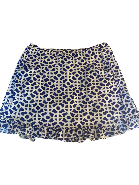 Gottex Blue and White Geometric Mini Skirt - Picture 4 of 5